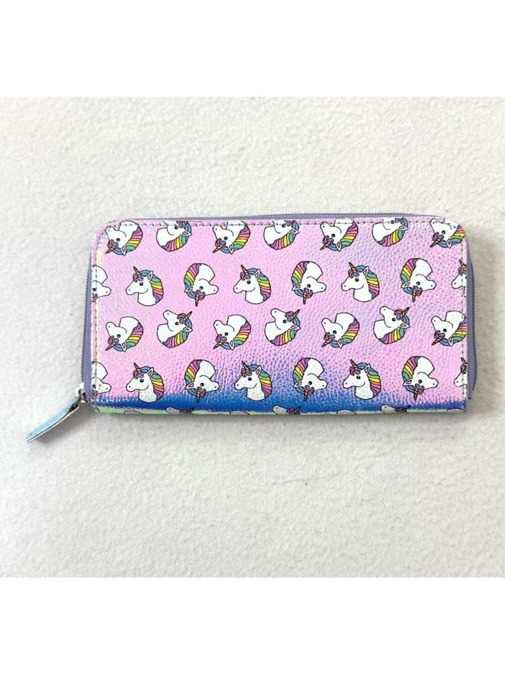 City Streets Womens Unicorn Print Zip Around Wallet 12 Cards 3 Compartments